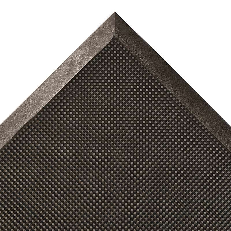 Scraper Outdoor Mat, 345, Rubber Brush, Heavy Traffic, Black, 3' x 6'