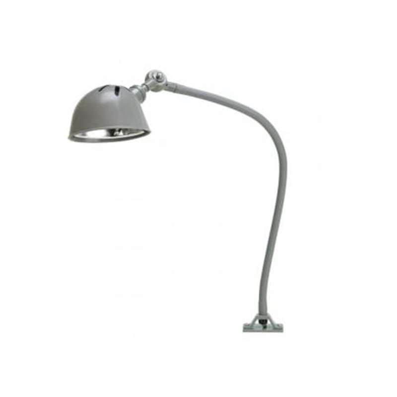 24" Uniflex Machine Lamp M101-24"; Grey Finish; 120 Volt; Screw Down Base; 60 Watt Rated Light (LED Bulb Included); Oil Resistant Shade