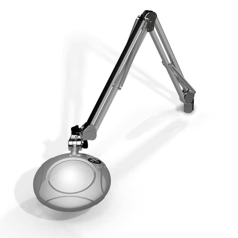 Bench Magnifier, Screw Down, ESD, 4 Diopter, 43" Reach, 2X, Silver