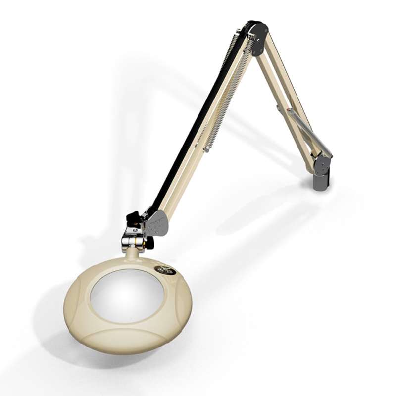 Bench Magnifier, Screw Down, ESD, 4 Diopter, 43" Reach, 2X, Shadow White