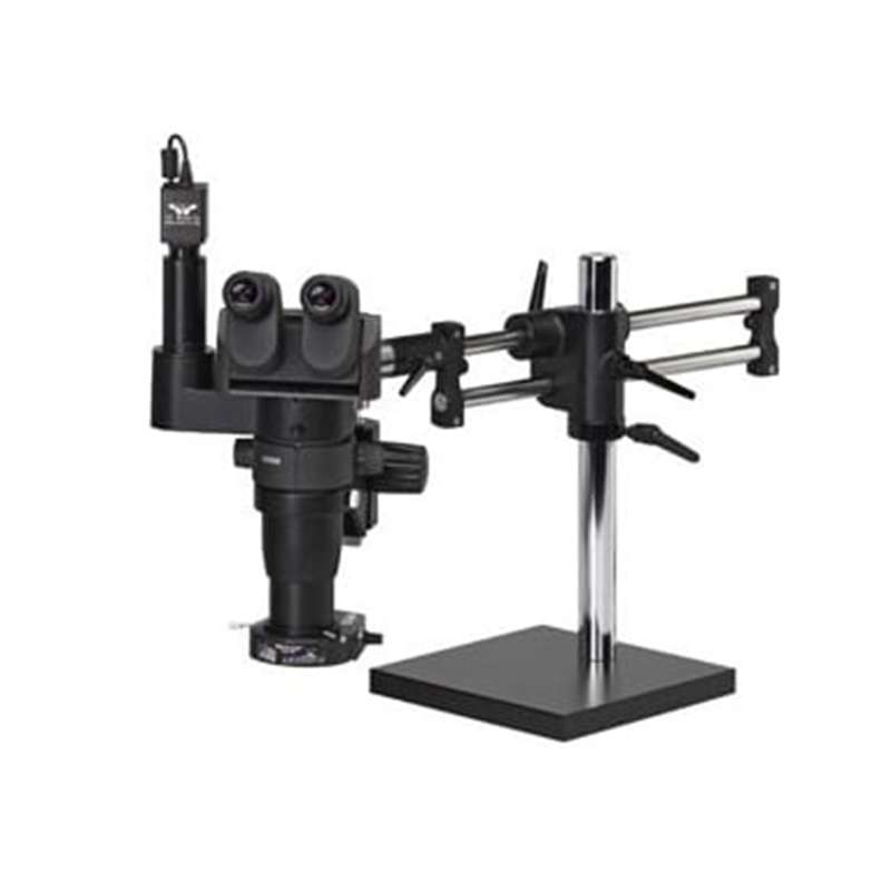 Ergo-Zoom Ergonomic Trinocular Microscope; Wide 10X Eyepieces; ESD Safe; Standard Range 8-50x; Micro-Lite LV2000-B LED Ring Light