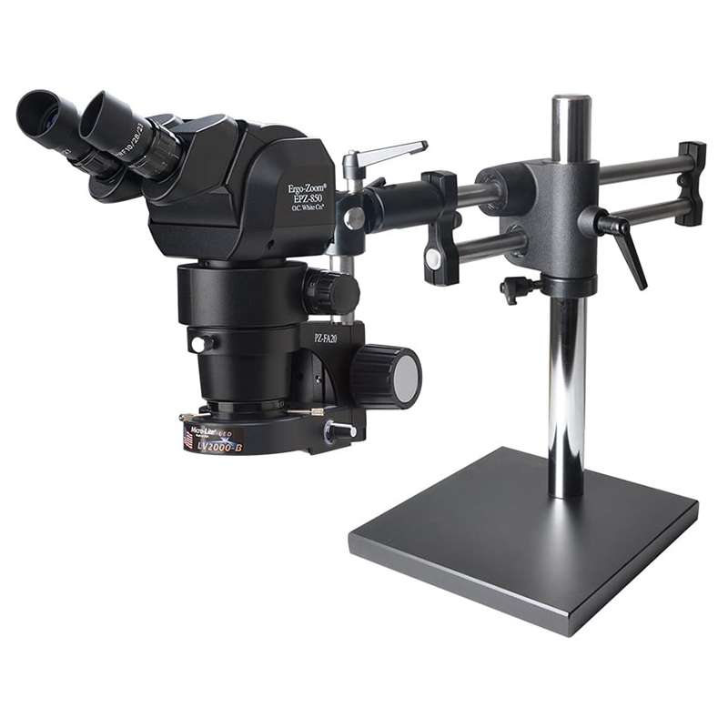 Adjustable Microscope, Ergonomic Position Zoom, ESD Safe, Dual Point Light