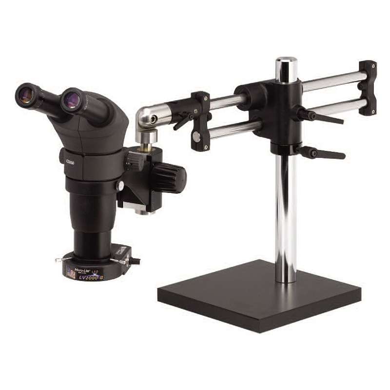 Ergo-Zoom Stereo-Zoom Ergonomically Adjustable Microscope; Wide 10X Eyepieces; Standard Range 8-65x; LED Fiberoptic Dual Point Light (Micro-Lite ML3000-D)
