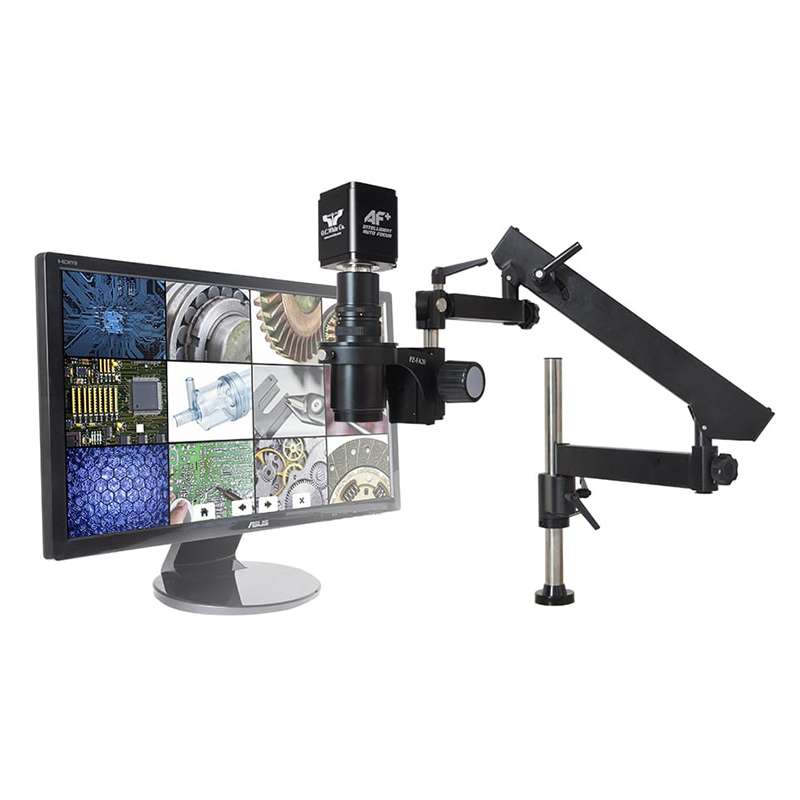 MacroZoom AF+ Intelligent Auto Focus HD Video Inspection System; Articulating Arm Base; LED Fiberoptic Annular Light (Micro-Lite ML3000-A)