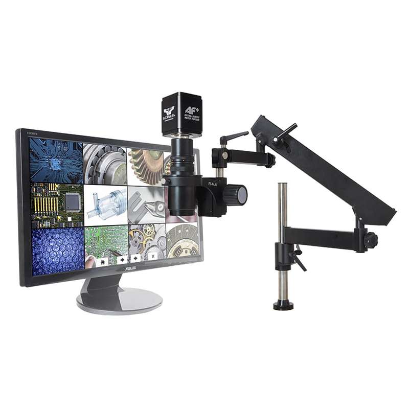 MacroZoom AF+ Intelligent Auto Focus HD Video Inspection System; Articulating Arm Base; LED Fiberoptic Dual Gooseneck Light (Micro-Lite ML3000-D)