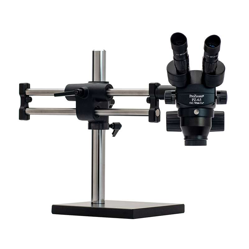 Pro-Zoom™ 6.5 ESD-Safe Binocular Microscope with Dual Arm Base and Fiber Optic Annular Light