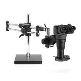 ESD-Safe Ergo-Zoom™ 8-80X Stereo Zoom Microscope with Dual Arm Base and Dimmable LED Ring Light redirect to product page