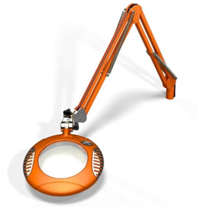 Green-Lite™ ESD-Safe 4-Diopter LED Magnifier with 43" Reach and Screw Down Base, Brilliant Orange