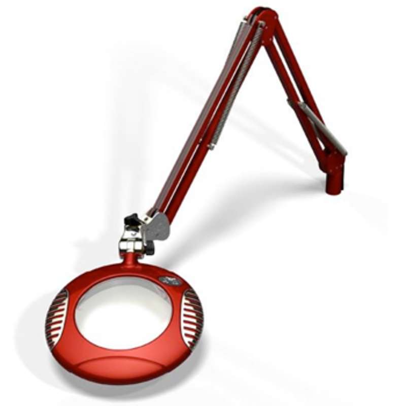 Green-Lite™ ESD-Safe 4-Diopter LED Magnifier with 43" Reach and Screw Down Base, Blaze Red