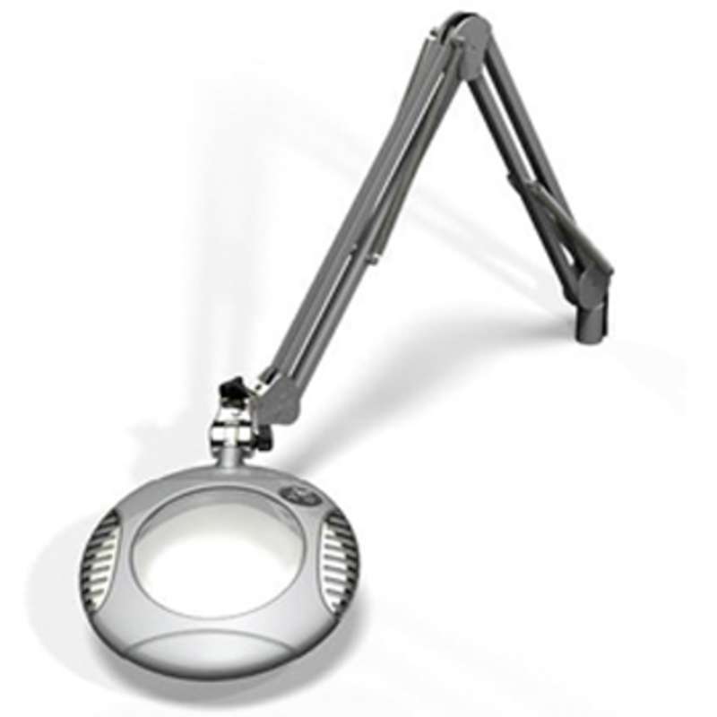 Green-Lite™ ESD-Safe 4-Diopter LED Magnifier with 43" Reach and Screw Down Base, Silver