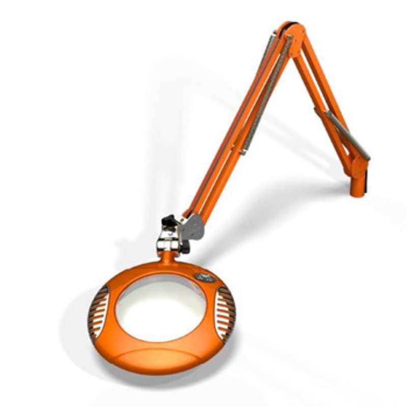 Green-Lite™ ESD-Safe 4-Diopter LED Magnifier with 43" Reach and Clamp Base, Brilliant Orange