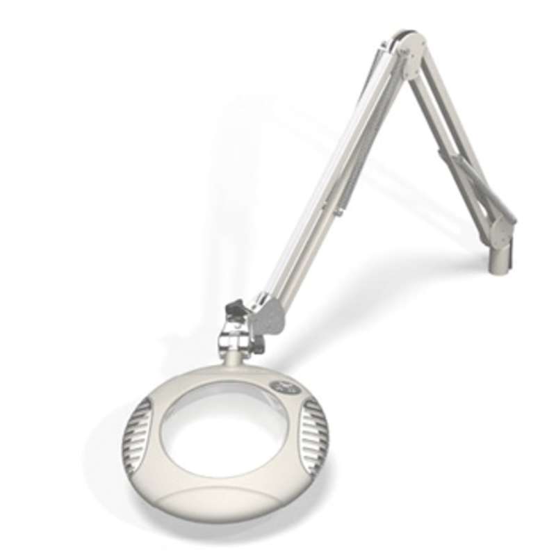Green-Lite™ ESD-Safe 4-Diopter LED Magnifier with 43" Reach and Clamp Base, Medical White