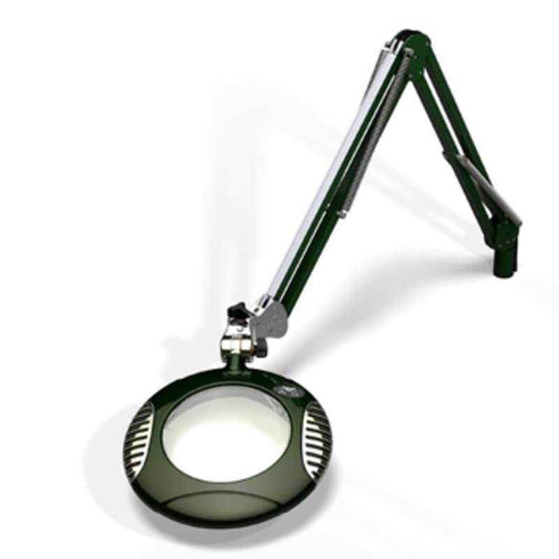 Green-Lite™ ESD-Safe 4-Diopter LED Magnifier with 43" Reach and Clamp Base, Racing Green