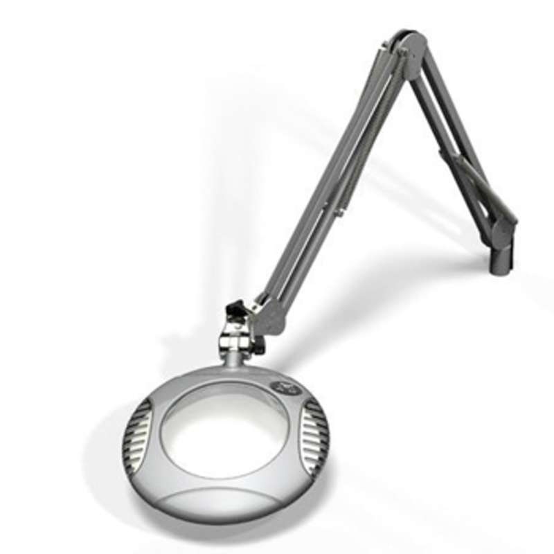 Green-Lite™ ESD-Safe 5-Diopter LED Magnifier with 43" Reach and Clamp Base, Racing Green