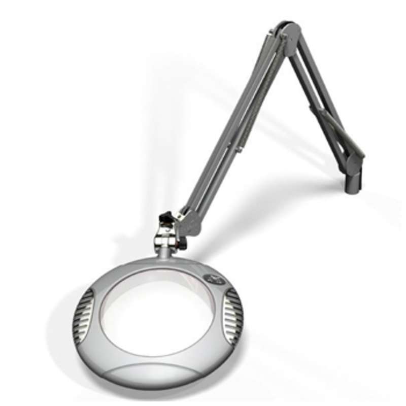 Green-Lite™ ESD-Safe 4-Diopter LED Magnifier with 43" Reach and Screw Down Base, Silver