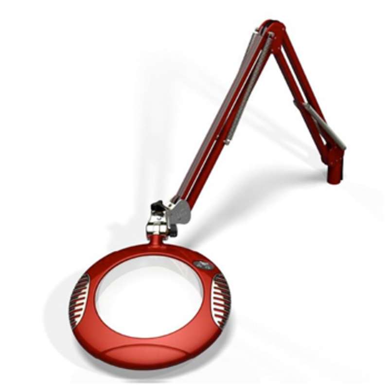 Green-Lite™ ESD-Safe 4-Diopter LED Magnifier with 43" Reach and Clamp Base, Blaze Red