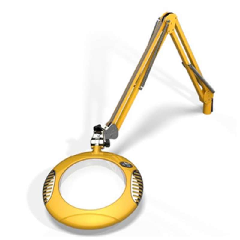 Green-Lite™ ESD-Safe 4-Diopter LED Magnifier with 43" Reach and Clamp Base, Blazing Yellow