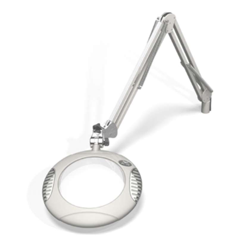 Green-Lite ESD-Safe 4-Diopter LED Magnifier with 43" Reach and Clamp Base, Medical White