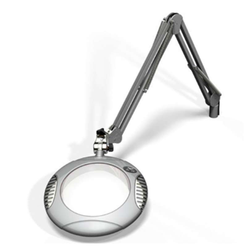 Green-Lite™ ESD-Safe 4-Diopter LED Magnifier with 43" Reach and Clamp Base, Silver