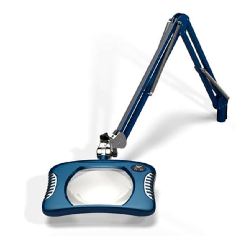 Green-Lite™ ESD-Safe 4-Diopter LED Magnifier with 43" Reach and Screw Down Base, Spectre Blue