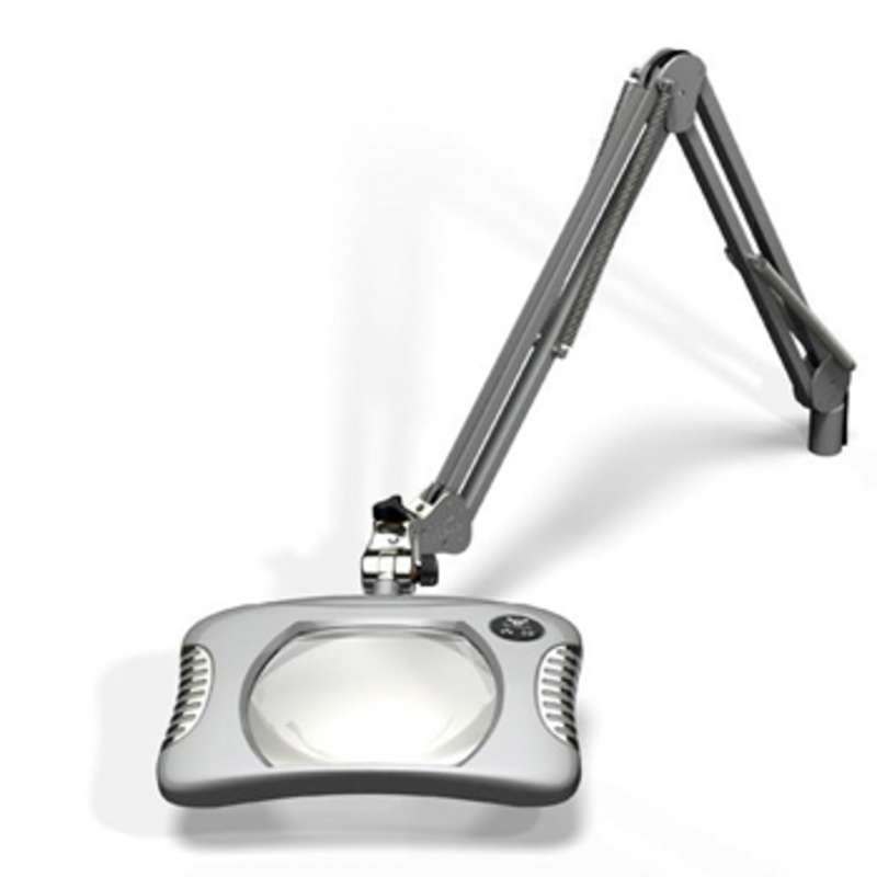 Green-Lite™ ESD-Safe 4-Diopter LED Magnifier with 43" Reach and Screw Down Base, Silver