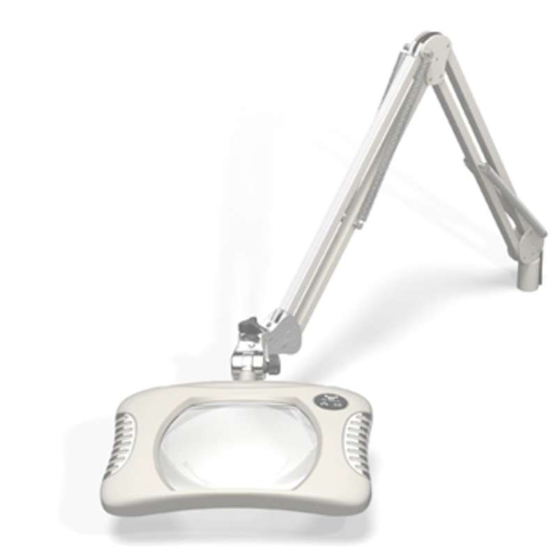 Green-Lite™ ESD-Safe 4-Diopter LED Magnifier with 43" Reach and Clamp Base, Medical White