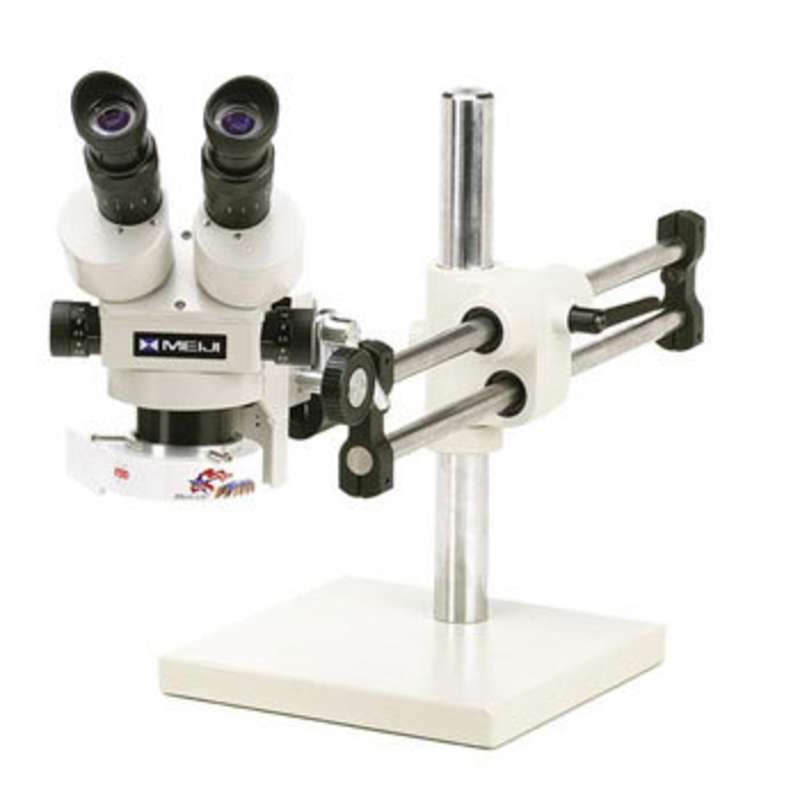 ESD-Safe Stereo-Zoom Binocular Microscope with Dual Arm Base and Dimmable LED Ring Light