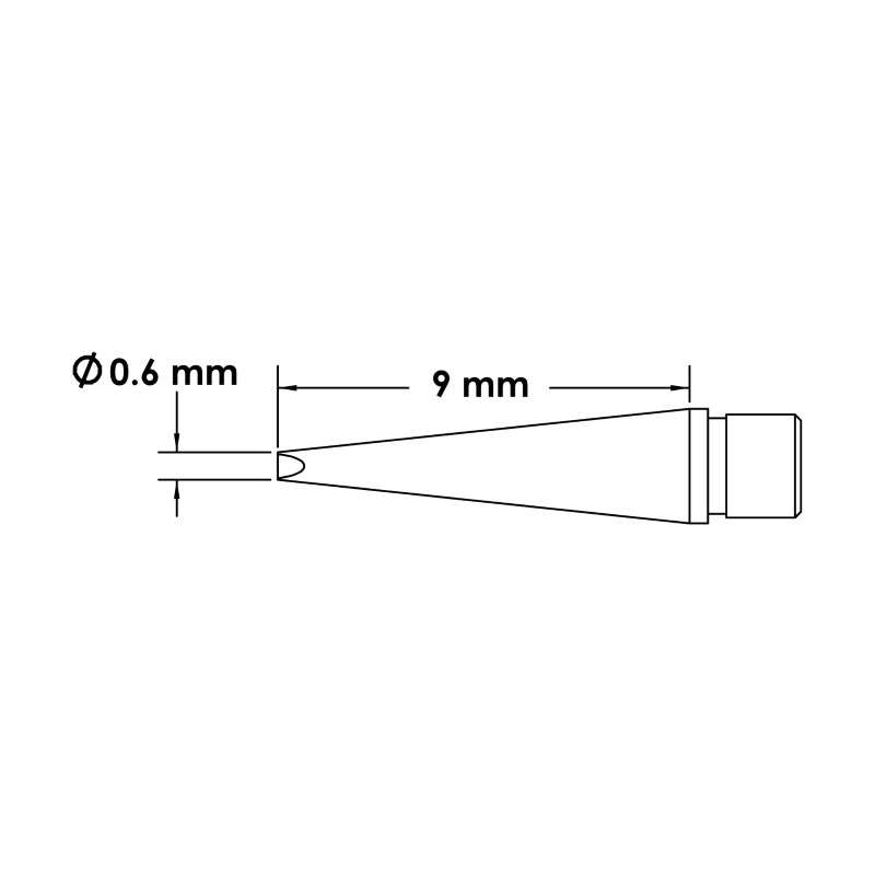 Solder Tip Cartridges, Chisel, 0.6mm x 9mm, Mft Pair For Microfine H10-Mft Tweezers, Microfine 700 Series