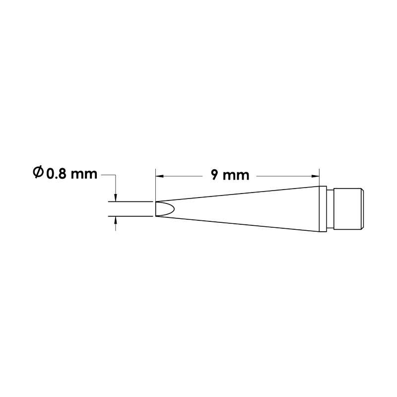 Solder Tip Cartridges, Chisel, 0.8mm x 9mm, Mft Pair For Microfine H10-Mft Tweezers, Microfine 700 Series