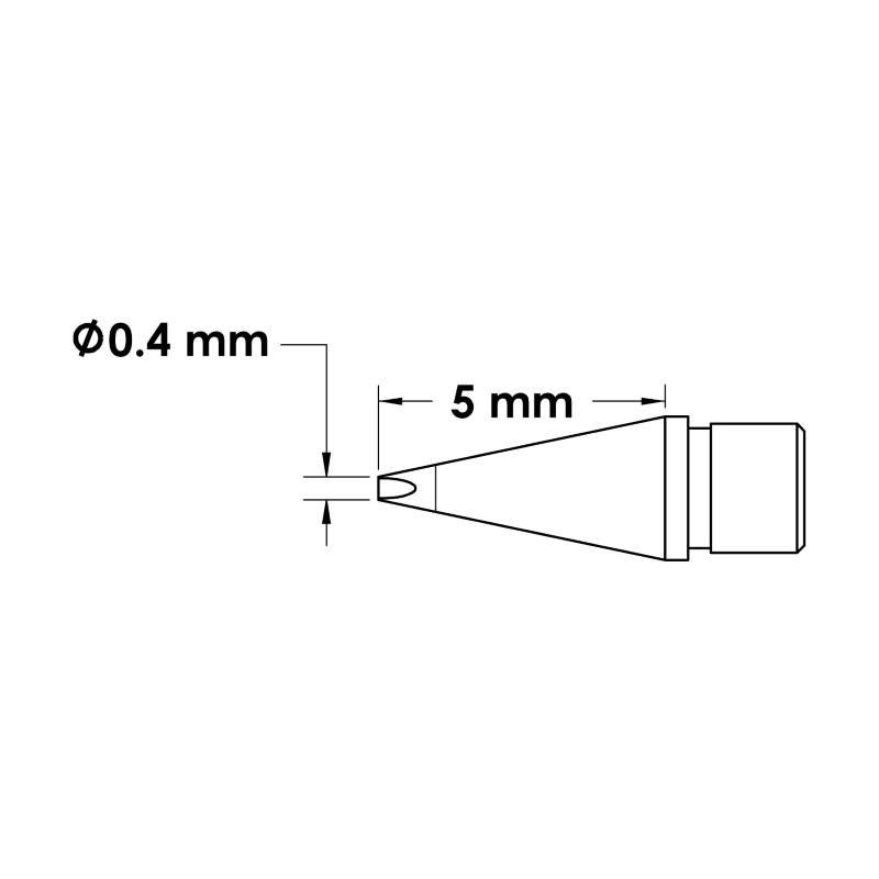 Solder Tip Cartridge, Chisel, 0.4mm x 5mm, Mftc For Microfine H9-Mfh Handpieces, Microfine 700 Serie