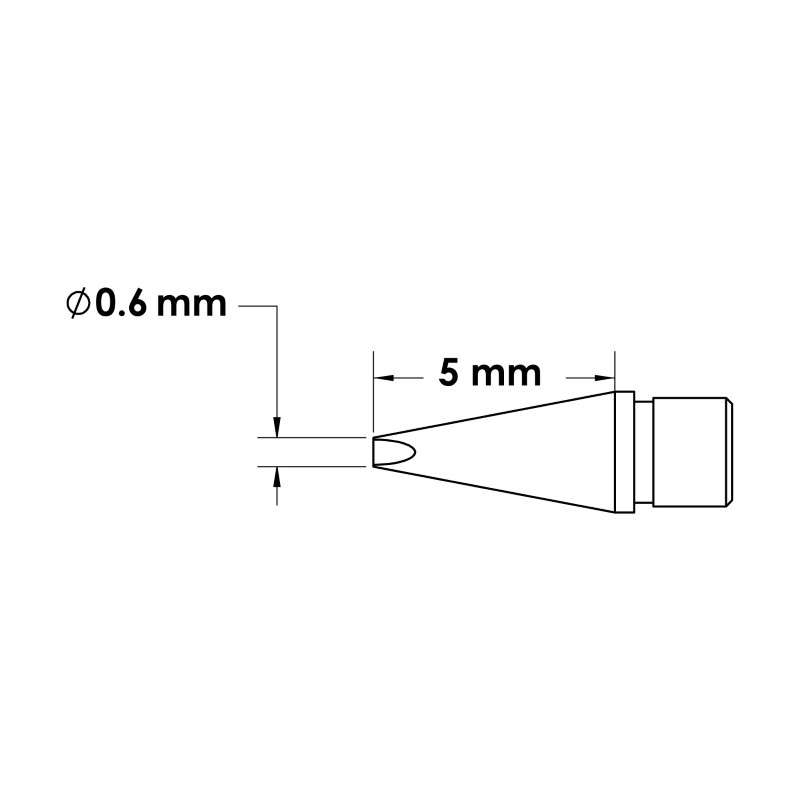 Solder Tip Cartridge, Chisel, 0.6mm x 5mm, Mftc For Microfine H9-Mfh Handpieces, Microfine 700 Serie
