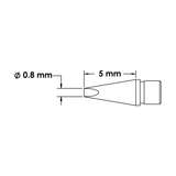 Solder Tip Cartridge, Chisel, 0.8mm x 5mm, Mftc For Microfine H9-Mfh Handpieces, Microfine 700 Series redirect to product page