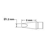Solder Tip Cartridge, Chisel, 1.2mm x 5mm, Mftc For Microfine H9-Mfh Handpieces, Microfine 700 Series redirect to product page