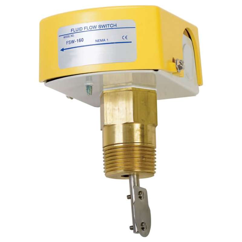 Flow Switch, Paddle, Heavy Duty, Liquid, 4 GPM to 500 GPM, 15 A SPDT, 1", NPT Male, +/- 1 % Accuracy, 316 SS, 304 SS, Brass, EPDM