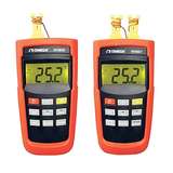 Handheld Digital Thermometer, 6 V (4 AAA), Miniature Connector, 2-CH, +/- (0.1 % rdg + 1  C), -200  C to 1372  C K, -210  C to 1050  C J, -200  C to 400  C T, 790  C to 790  C E, HH800 Series redirect to product page