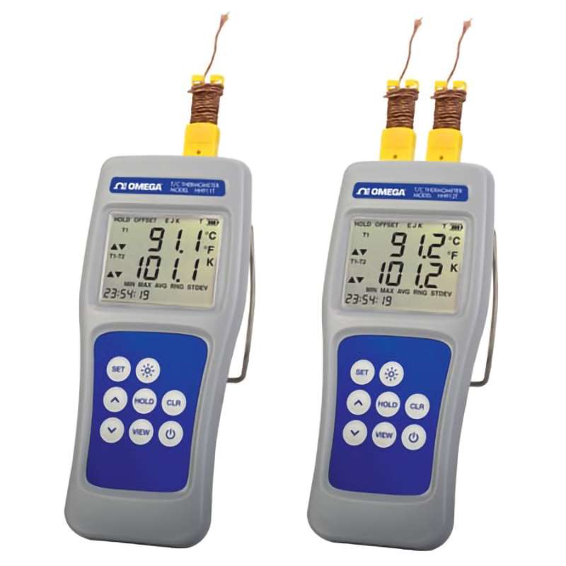 Digital Thermocouple Thermometer, Multi-Channel, K, J, T & E-type, 4.5 V (3 AA), Miniature Connector, 1-CH, +/- (0.04 % rdg + 0.3  C), -250  C, 1372  C