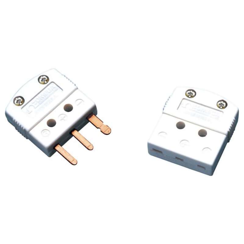 Miniature Thermocouple Connector, 3-Prong, Flat Pin, Male, U Type, -29 C to 180 C (-20 F to 356