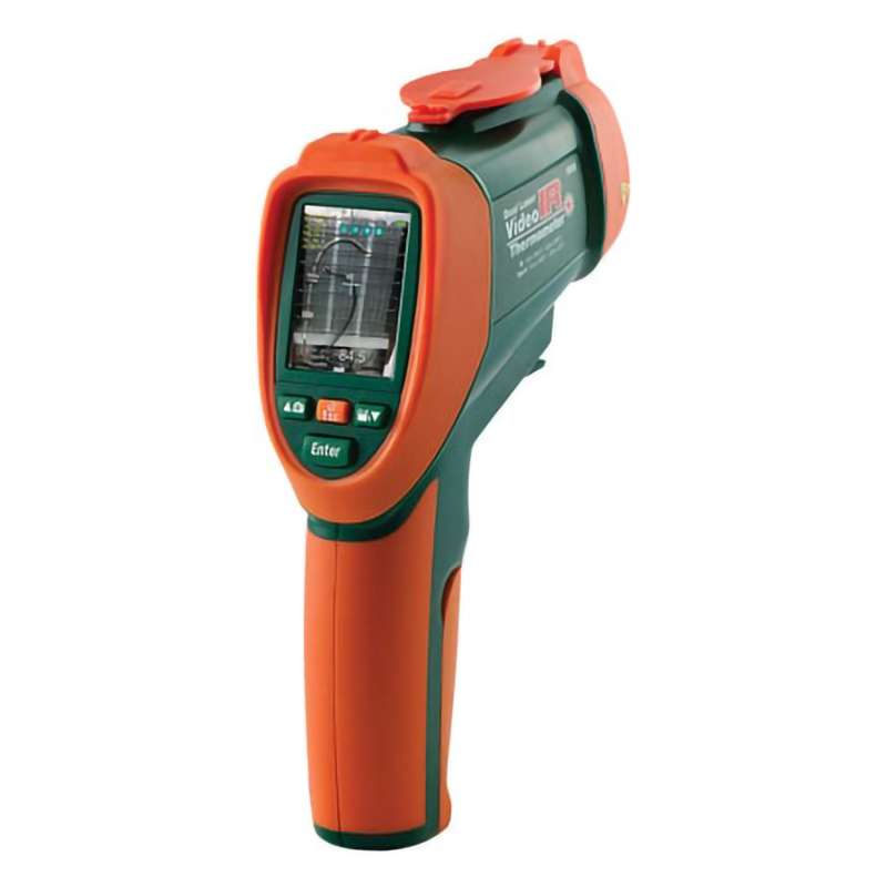 Digital Infrared Video Thermometer, Type K, -50 C to 1370 C, 0.1 F/ C Resolution, Color Led Barg