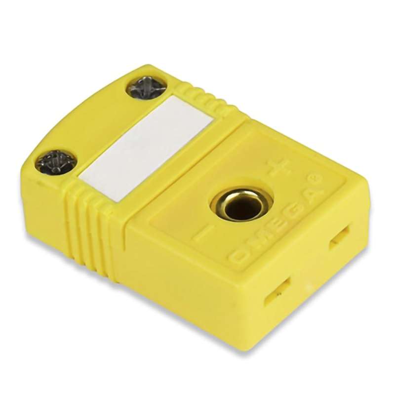 Miniature Thermocouple Connector, Flat Pin, 2 Pins, Female, K Type, -29  C to 180  C (-20  F to 356  F), ANSI, with Write-on Window, SMPW Series