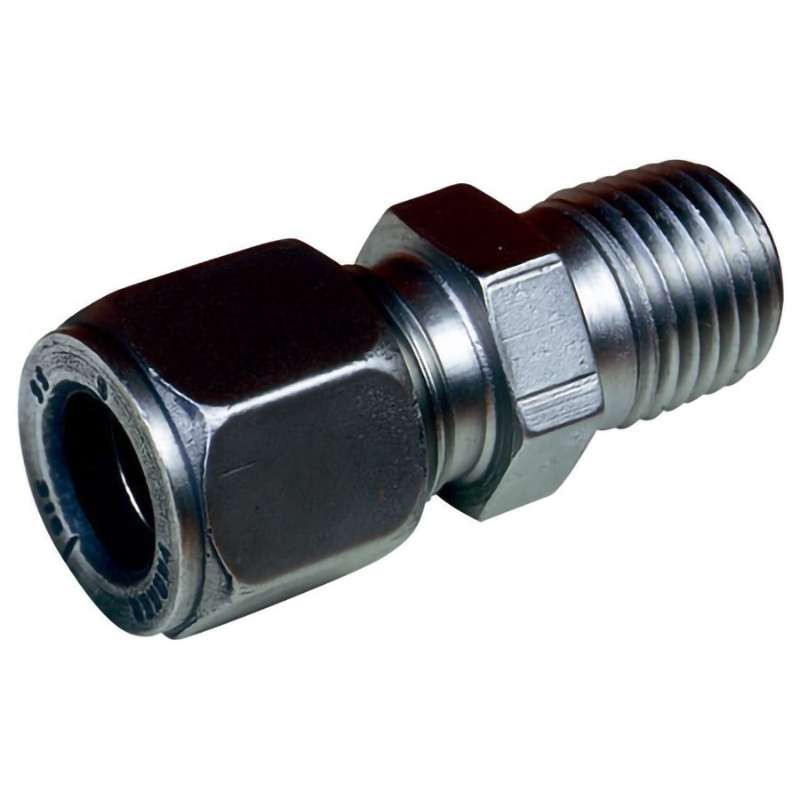 Adaptor, Compression Fitting, 1/4" NPT Male, Straight, 316 Stainless Steel, 1/4" (OD), SSLK Series