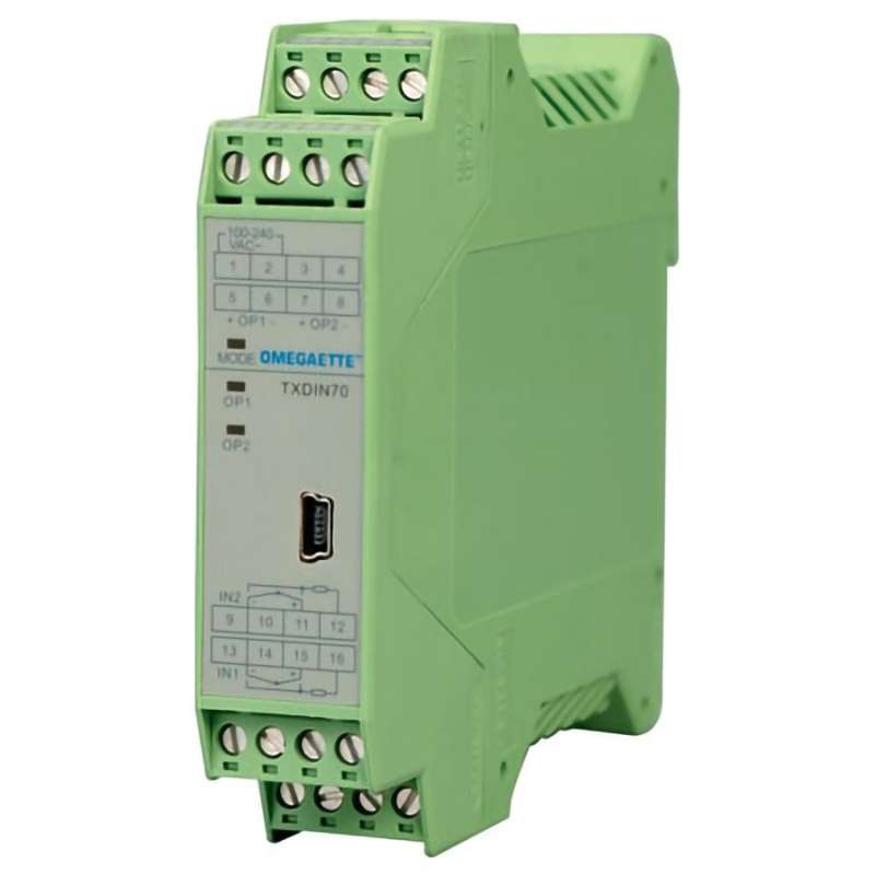 DIN Rail Transmitter, Dual, DC Supply, TC, RTD, mV I/P, mA O/P, Temperature I/P & Process O/P Class, TXDIN70 Series