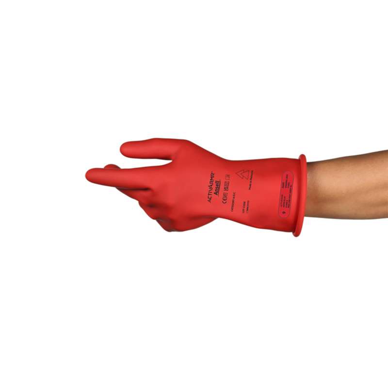 Electrical Insulating Gloves, LG, Red, Latex, 1 pair