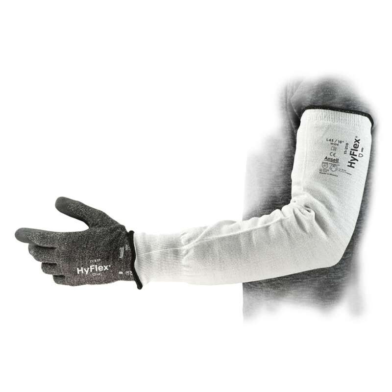 Cut-Resistant Industrial Sleeve, Wide, Gray/Black, 18 in, 50 sleeves per case