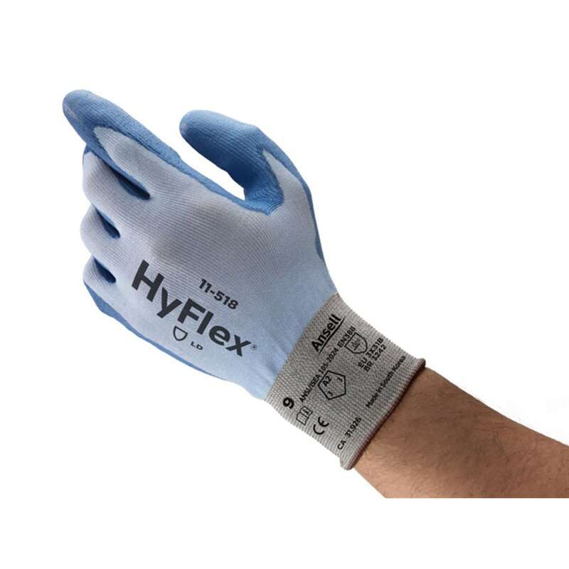 Cut Resistant Gloves, Polyurethane Palm Coated, 18 ga, 2X, Blue/Gray, 12 pair per dozen