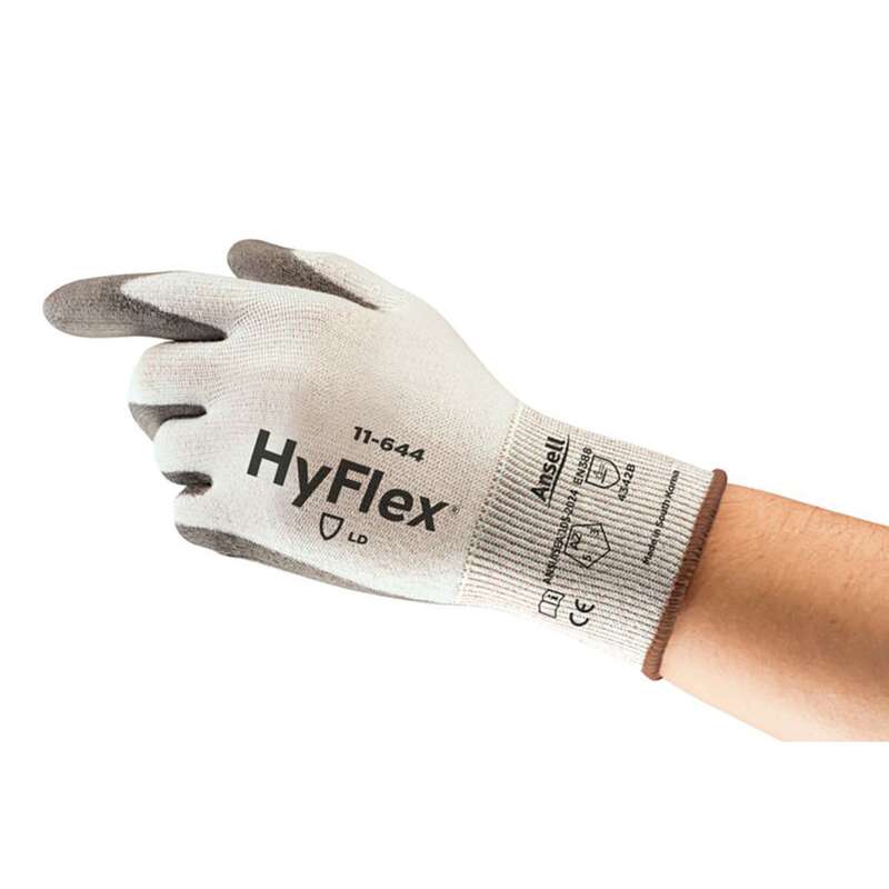 Polyurethane Palm Coated Gloves, 3X, White/Grey, 12 pair per dozen