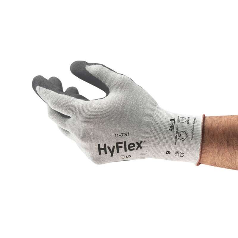 Gloves, HPPE, Fiberglass, Nylon, Spandex, 2X, Gray, 12 pair per dozen