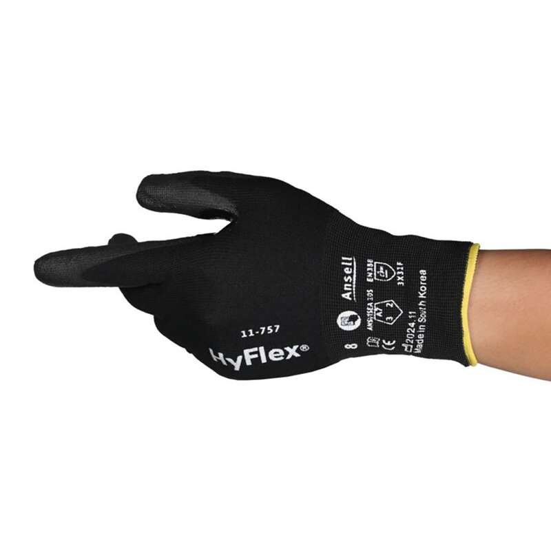 Gloves, Cut Protection Advanced, Nylon, Stainless Steel, Polyester, Tungsten, 2X, Black, 12 pair per dozen pack