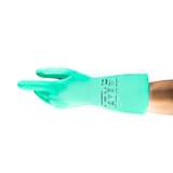 Solvex Nitrile Gloves, Gauntlet Cuff, Unlined, 2X, Green, 22 mil, 12 pair per dozen redirect to product page