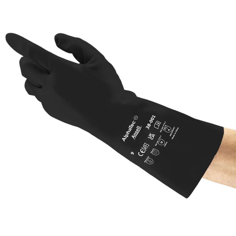 Gloves, Chemical Resistant Butyl, MD, Black, 1 pair