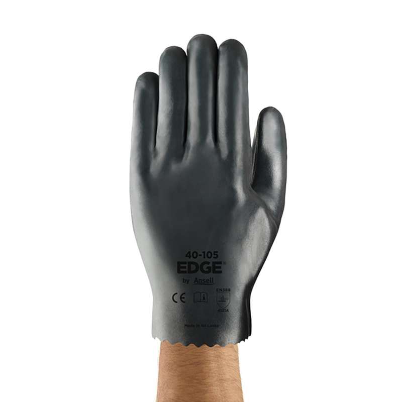 Nitrile Gloves, Slip-On Cuff, Cotton Lined, XL, Gray/Off-White, 12 pair per dozen
